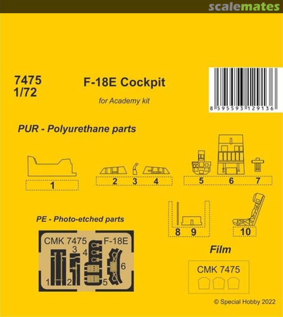 Boxart F-18E Hornet - Cockpit 7475 CMK