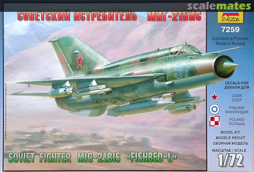 Boxart MiG-21bis "Fishbed-L" 7259 Zvezda