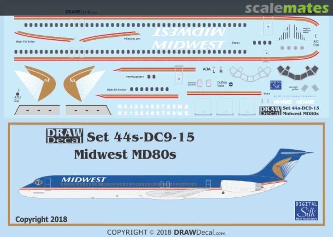 Boxart Midwest MD80s 44-DC9-15 Draw Decal