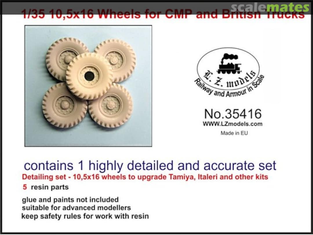 Boxart 10,5x16 Wheels for CMP and British Trucks 35416 L.Z. Models