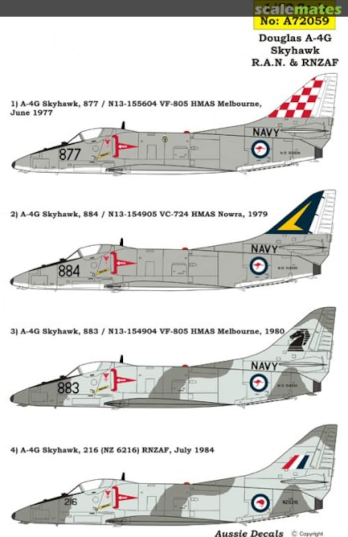 Boxart Douglas A-4G Skyhawk RAN & RNZAF A72059 Aussie Decals