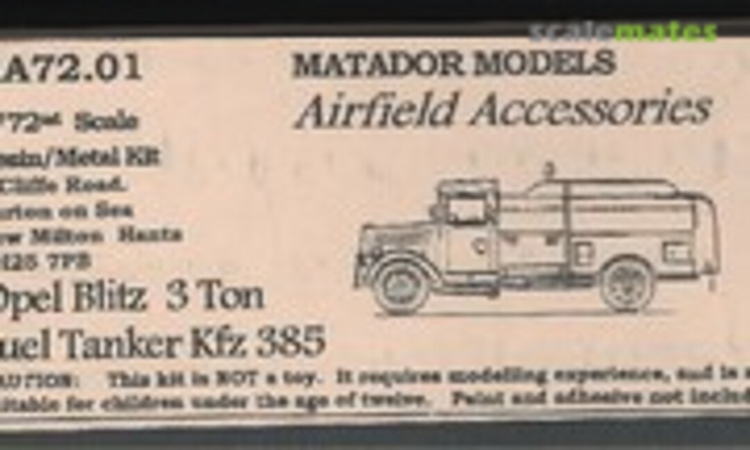 Opel Blitz 3 Ton Fuel Tanker Kfz 385 (Matador Models AA72.01)