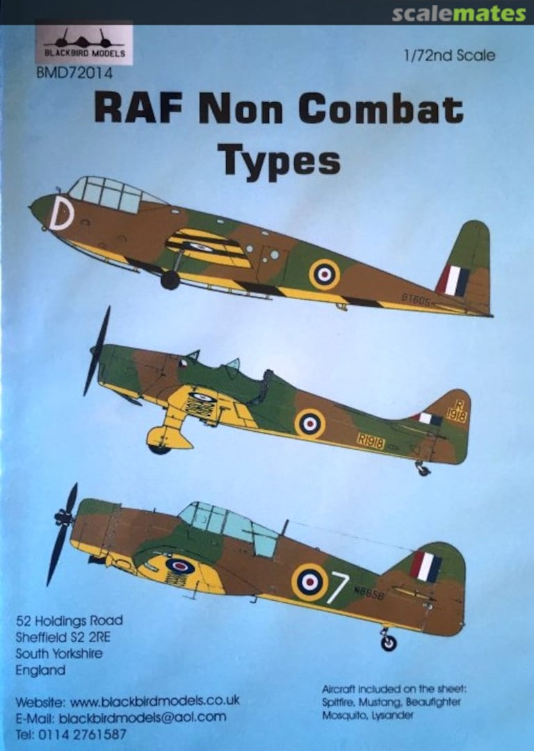 Boxart RAF Non Combat Types BMD72014 Blackbird Models