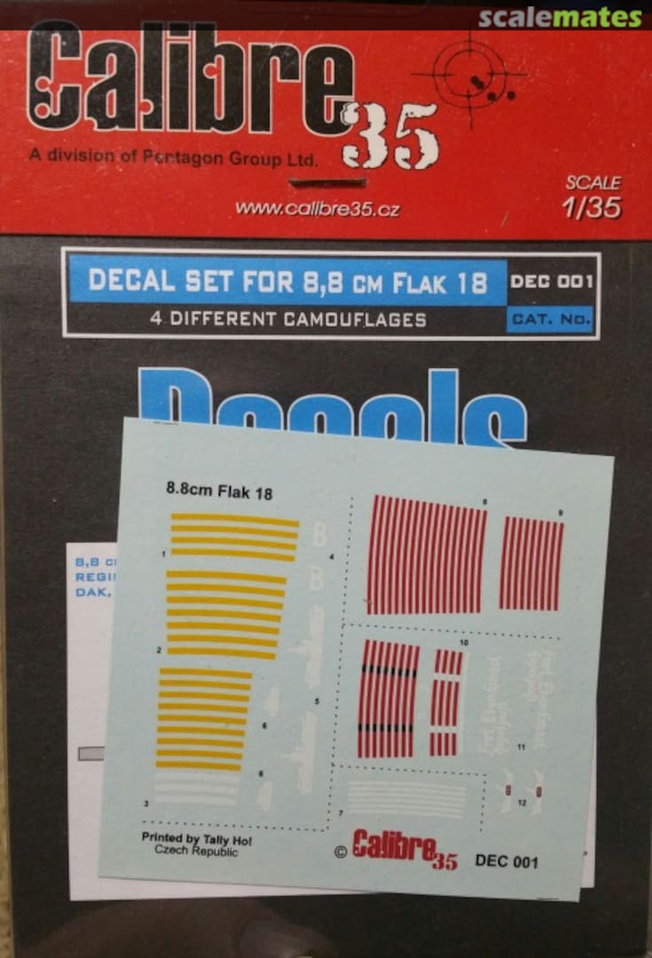 Boxart Flak 18 8.8cm Decal Set DEC 001 Calibre 35