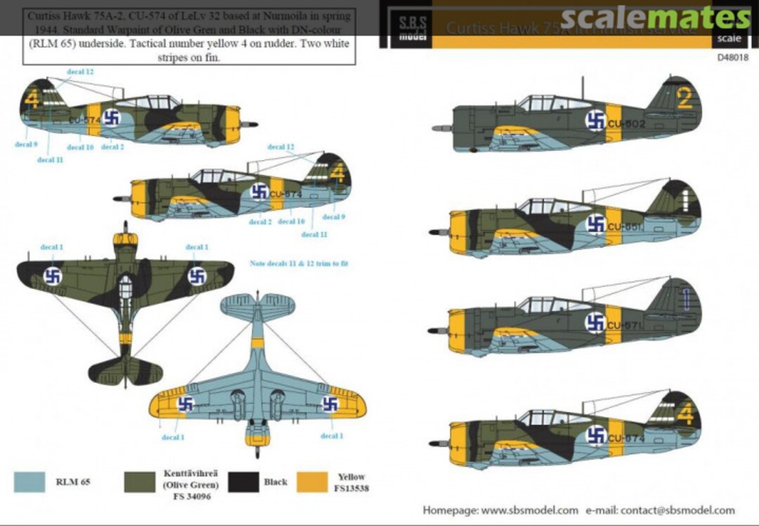 Boxart Curtiss Hawk 75A D48018 SBS Model