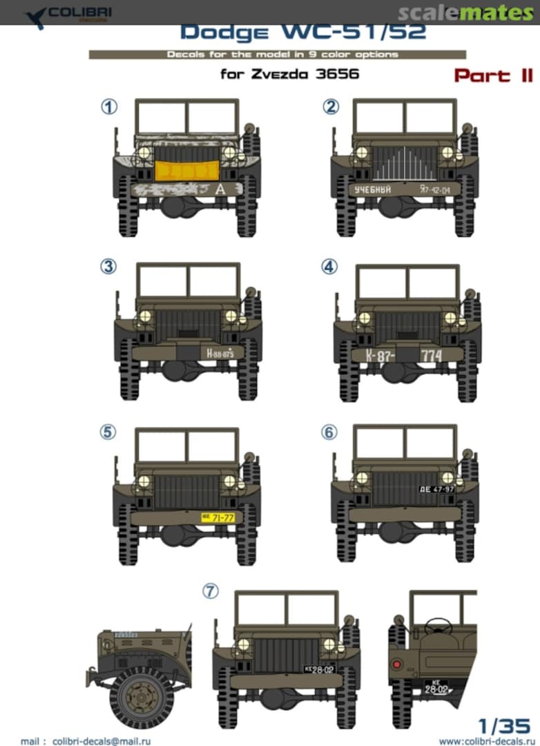 Boxart Dodge WC-51/52 part II 35084 Colibri Decals