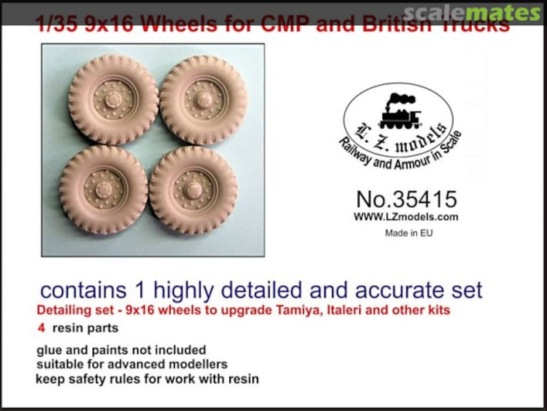 Boxart 9x16 Wheels for CMP and British Trucks 35415 L.Z. Models