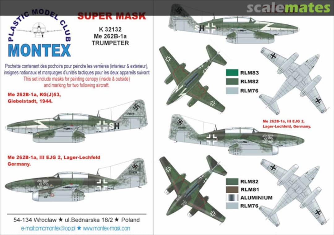 Boxart Me-262B K32132 Montex