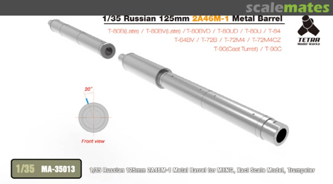 Boxart Russian 125mm 2A46M-1 Metal Barrel MA-35013 Tetra Model Works