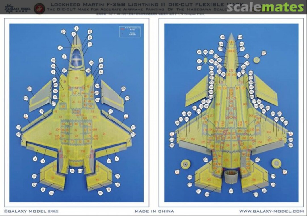 Boxart F-35 Lightning II (Type B) Die-cut flexible mask D72001 Galaxy Model