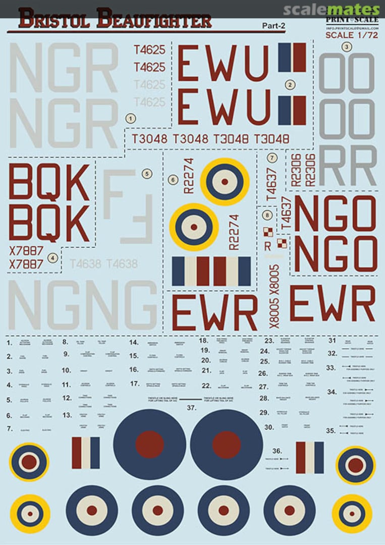 Boxart Bristol Beaufighter 72-391 Print Scale