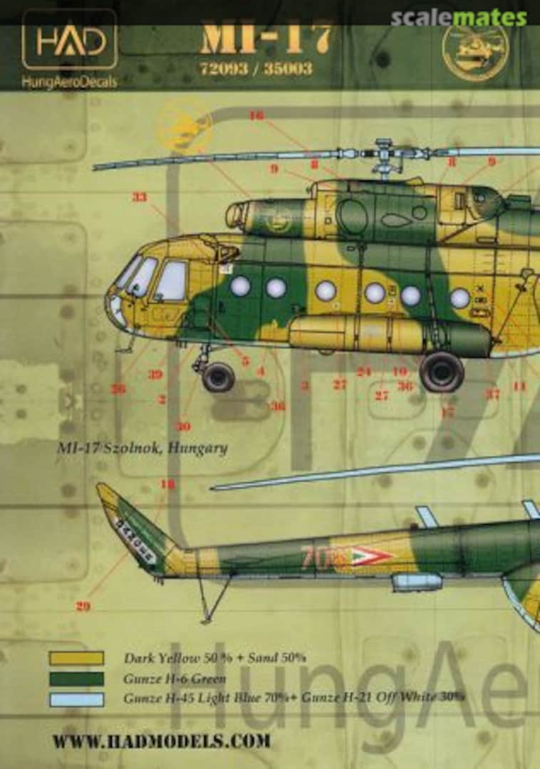 Boxart Mi-17 Hip ungarische Luftwaffe 35003 HungAeroDecals