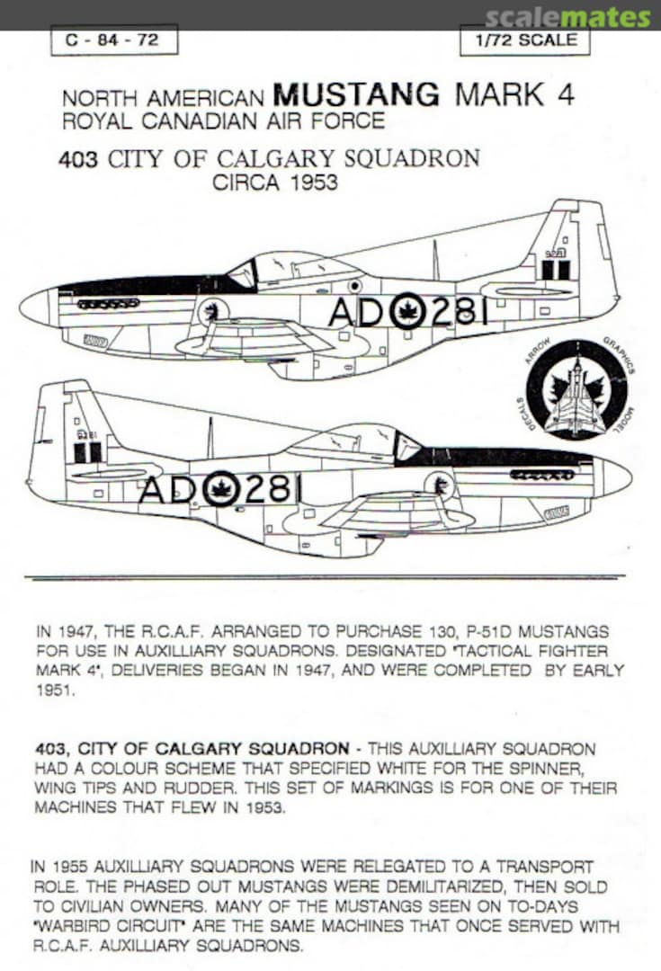 Contents North American Mustang Mark 4 C-84-72 Arrow Graphics