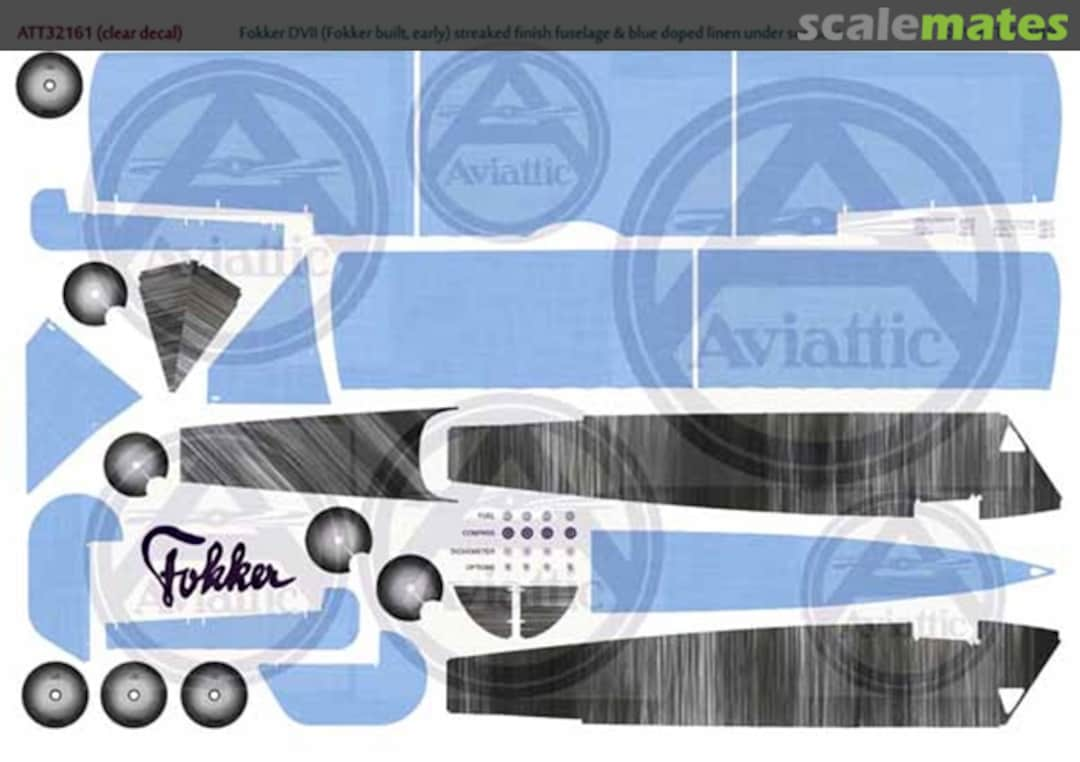 Boxart Fokker D.VII (Fokker built, early) streaked finish fuselage ATT32161 Aviattic