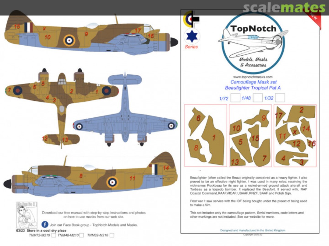 Boxart Bristol Beaufighter tropical Pattern A TNM72-M210 TopNotch