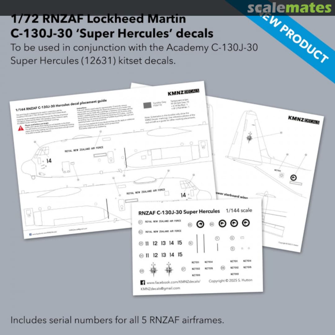 Boxart RNZAF Lockheed Martin C-130J-30 "Super Hercules"  KMNZ Decals 