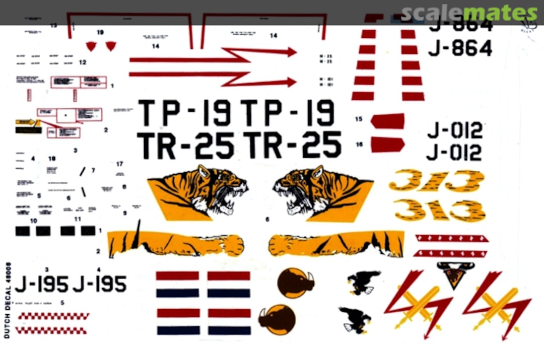 Boxart Brewster Buffalo/P-40E/T-33/F-16A Tigermeet 48008 Dutch Decal