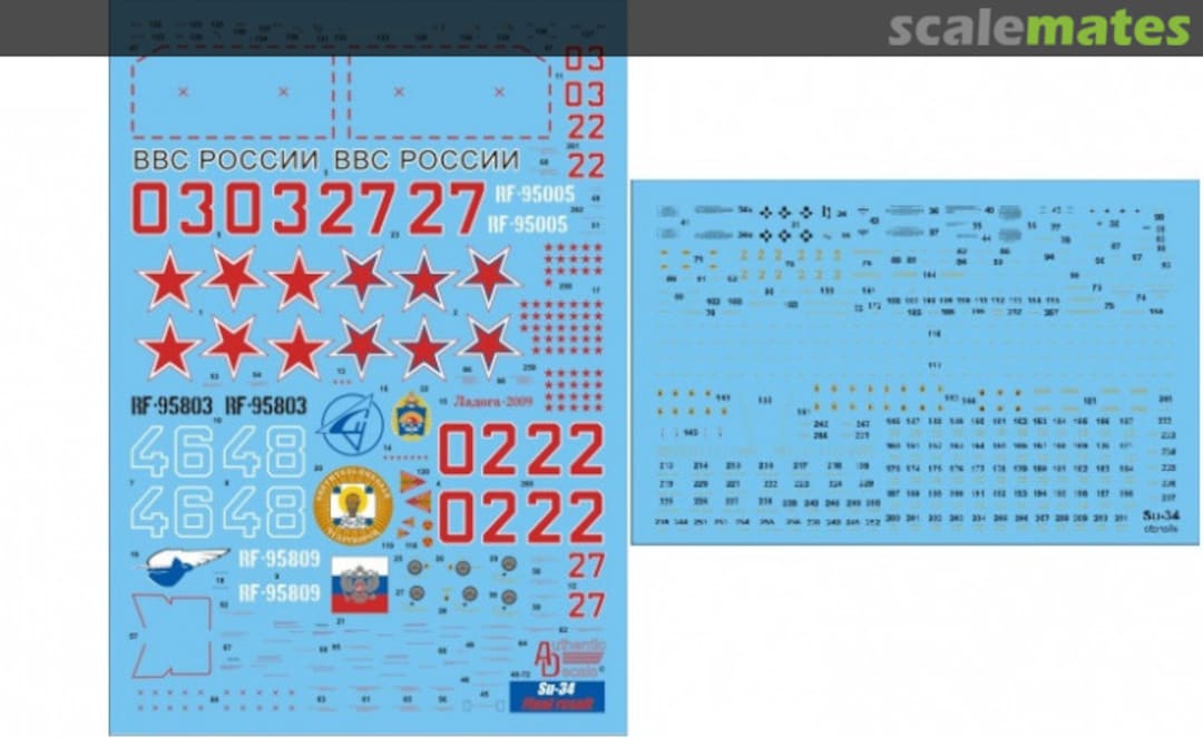 Boxart Su-34 48-72 Authentic Decals