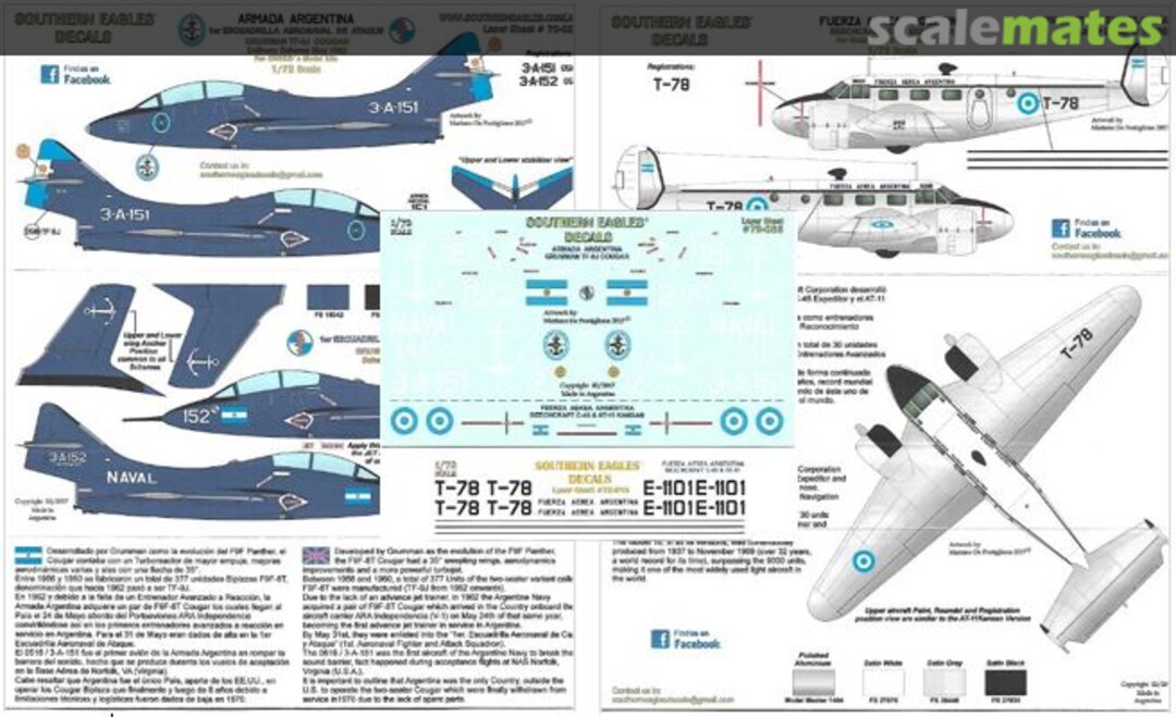 Boxart Armada/Fuerza Aérea Argentina 72-086 Southern Eagles Decals