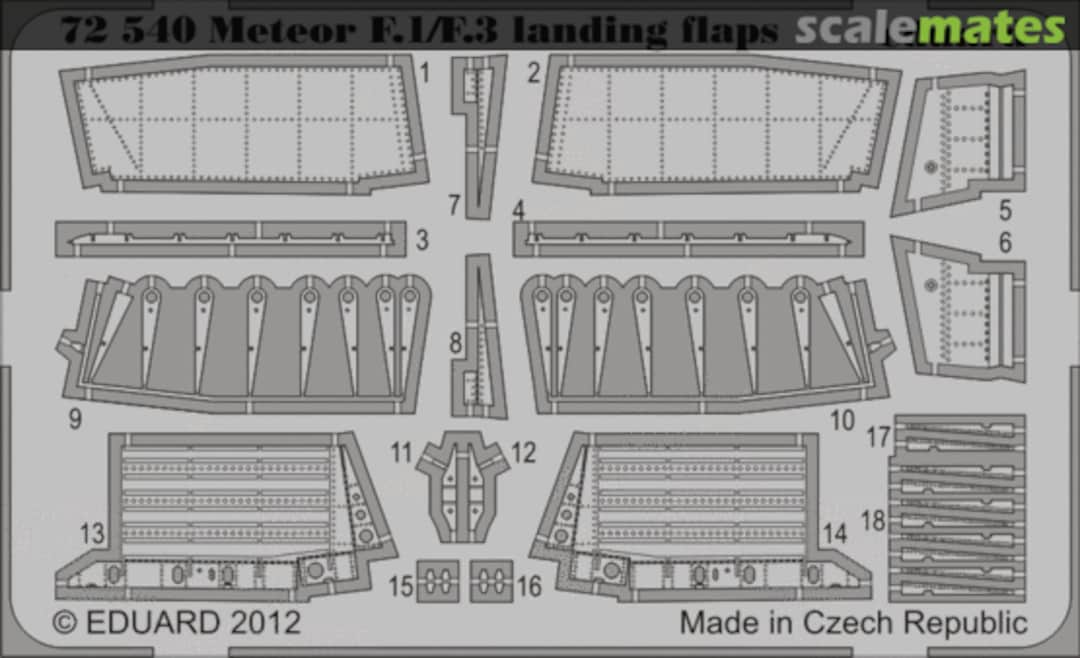 Boxart Meteor F.1/F.3 landing flaps 72540 Eduard