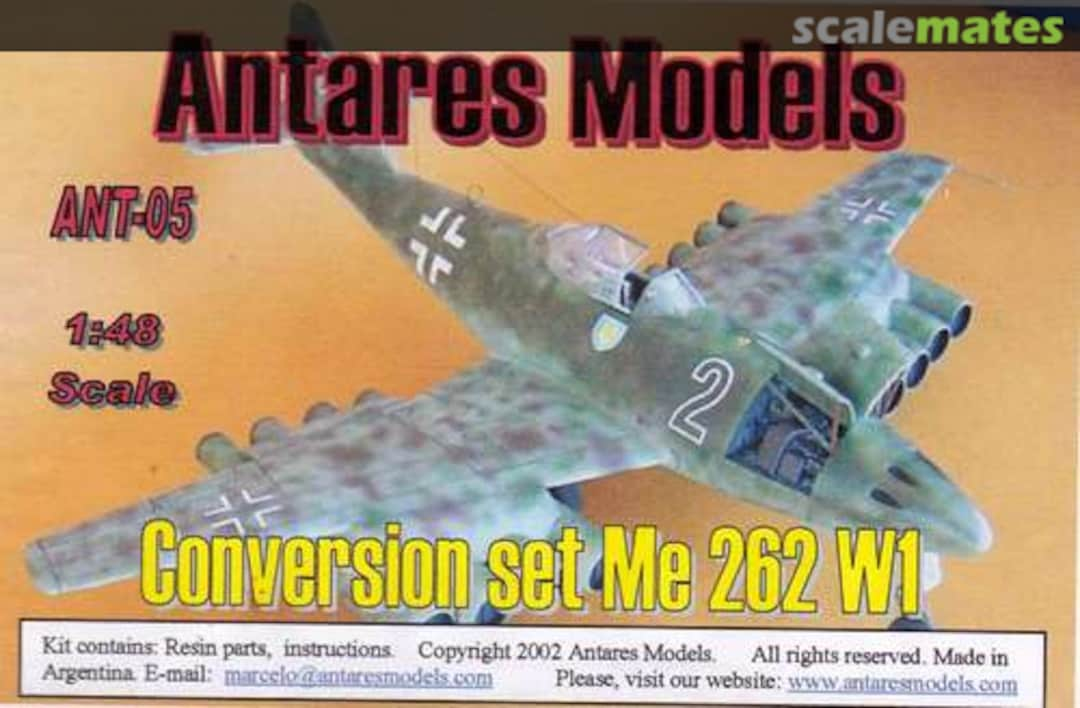 Boxart Conversion set Me 262 W1 ANT-05 Antares Models