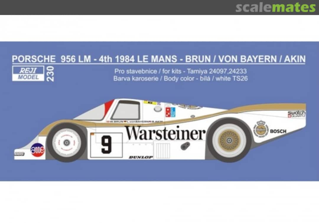 Boxart Porsche 956 Warsteiner # 9 230 REJI Model