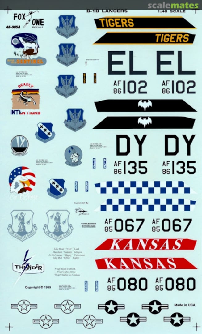 Boxart B-1B Lancers 48-005 Fox One Decals