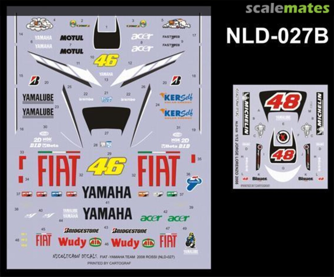 Boxart Fiat Yamaha Team 2008 Decals (Rossi-Lorenzo) NLD-027B Nicolecron Decals