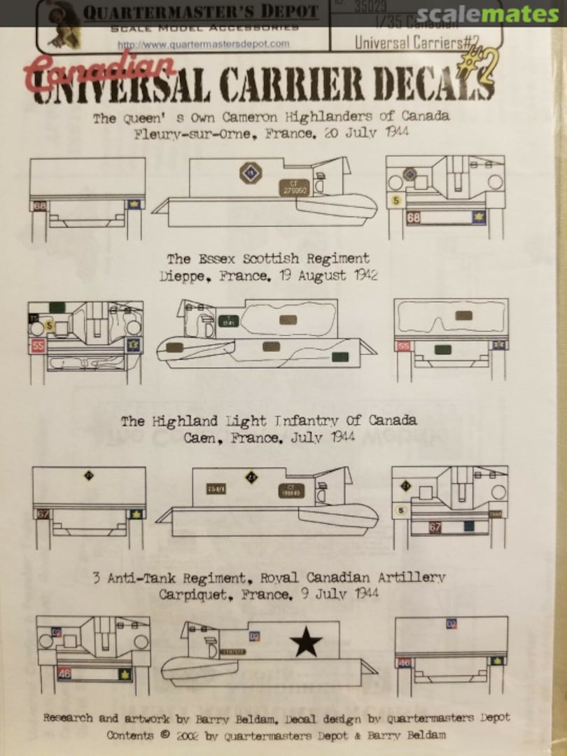 Boxart Canadian Universal Carriers #2 35029 Quartermaster's Depot