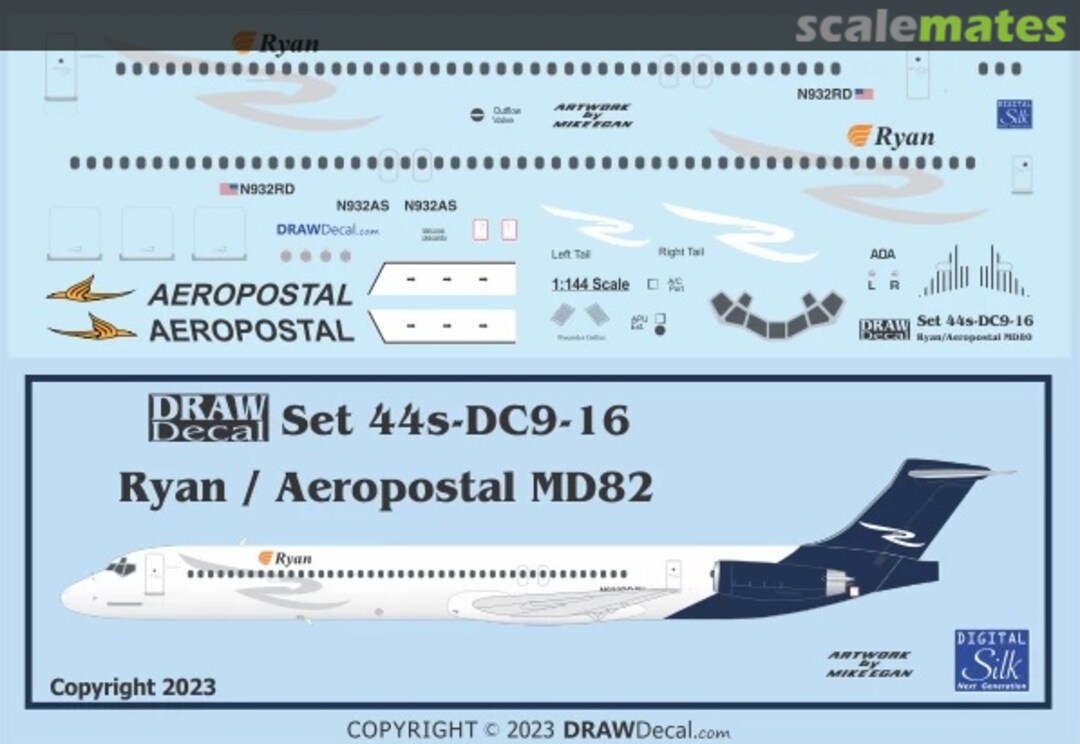 Boxart Ryan / Aeropostal MD82 44-DC9-16 Draw Decal