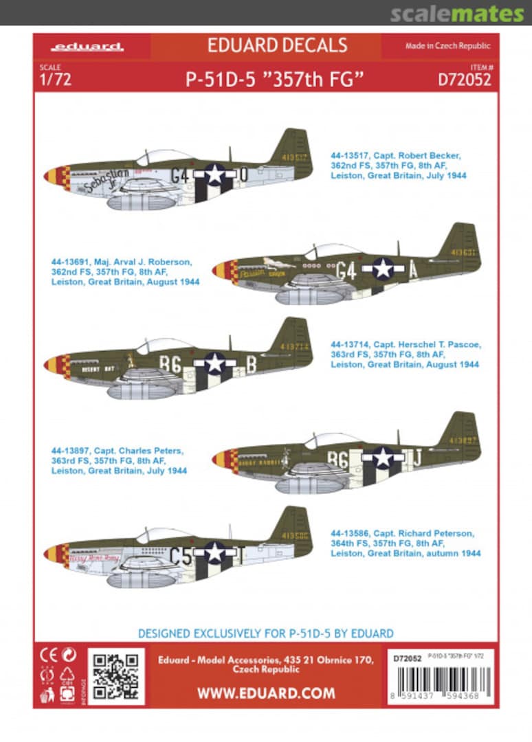 Boxart P-51D-5 "357th FG" D72052 Eduard