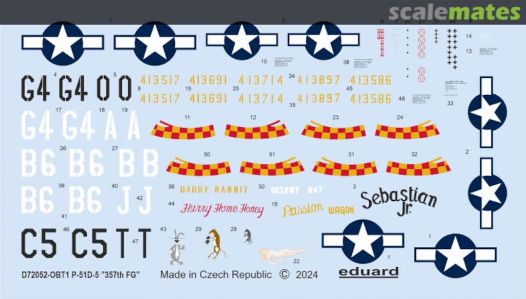 Contents P-51D-5 "357th FG" D72052 Eduard