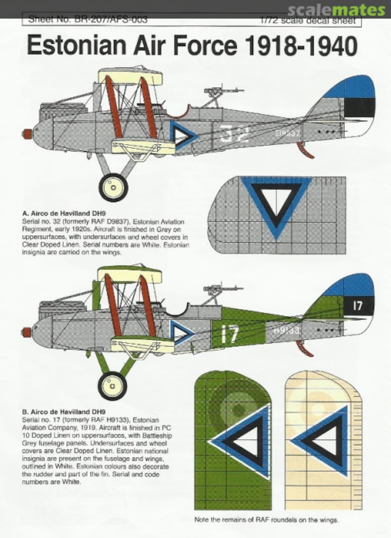 Boxart Estonian Air Force 1918-1940 BR207/AFS-003 Blue Rider