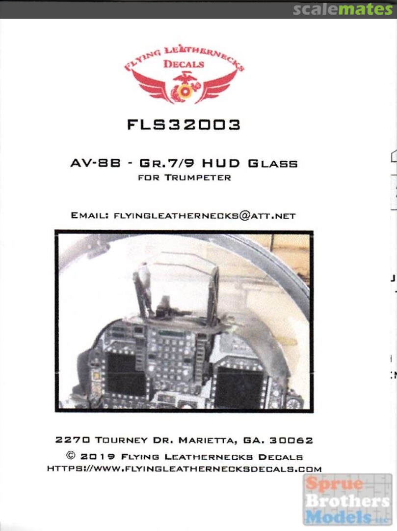 Boxart AV-8B Gr.7/9 Harrier HUD Glass FLS32003 Flying Leathernecks