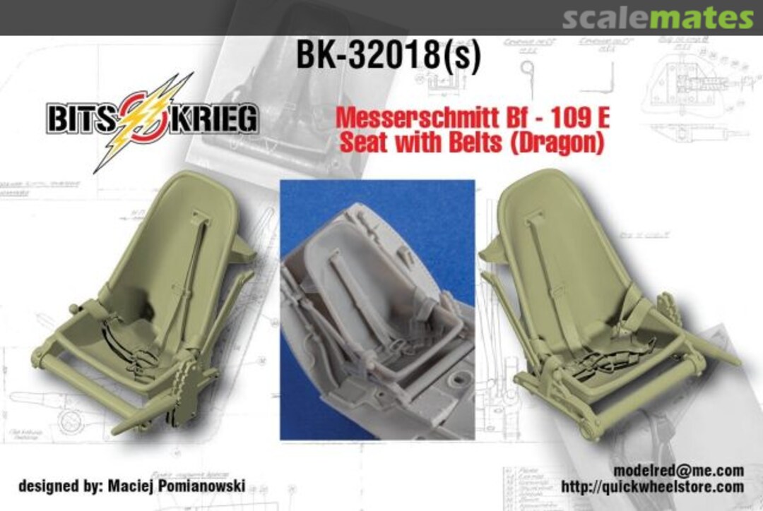 Boxart Messerschmitt Bf-109 E Seat with belts BK-32018(s) BitsKrieg