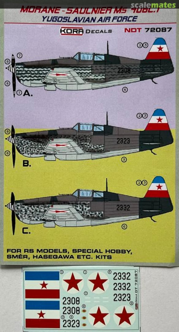 Boxart Morane-Saulnier MS 406C.1 NDT72087 Kora Models