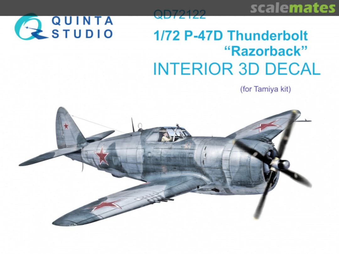 Boxart P-47D Thunderbolt "Razorback" interior 3D decals QD72122 Quinta Studio