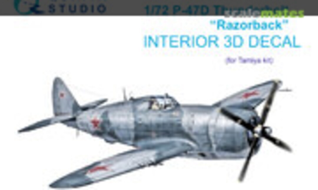 1:72 P-47D Thunderbolt &quot;Razorback&quot; interior 3D decals (Quinta Studio QD72122)