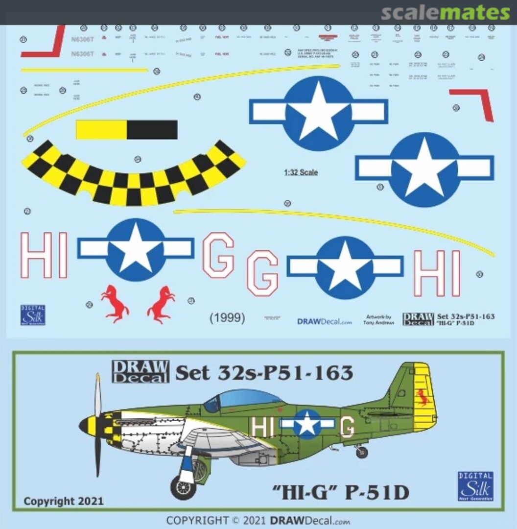 Boxart “HI-G” P-51D 32-P51-163 Draw Decal