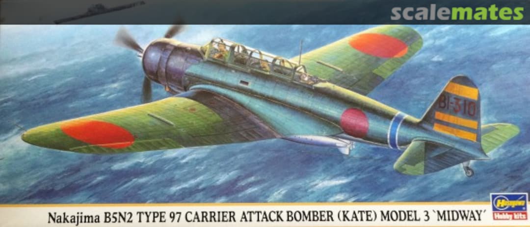 Boxart Nakajima B5N2 Type 97 Carrier Attack Bomber (Kate) Model 3 'Midway' 00635 Hasegawa