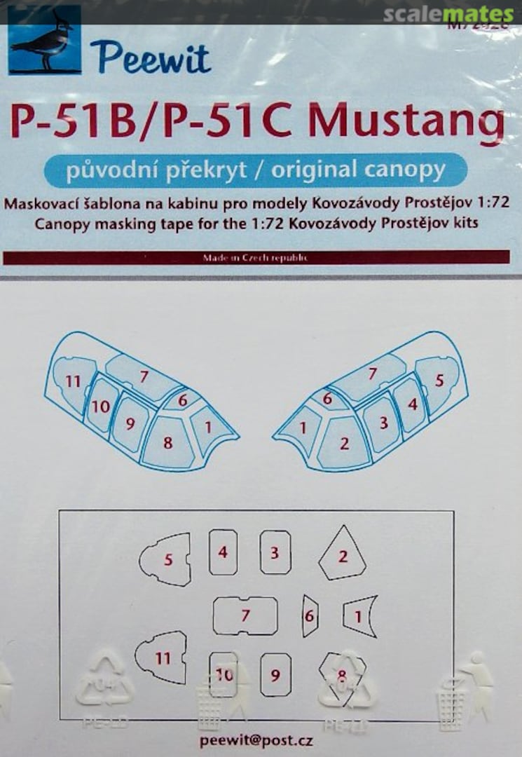 Boxart North American P-51B/P-51C/Mk.III Mustang - original type M72028 Peewit