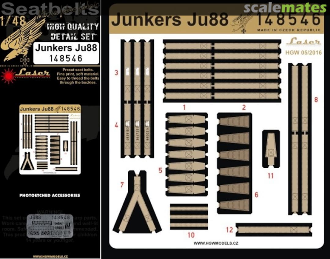 Boxart Junkers Ju 88 Seatbelts 148546 HGW Models