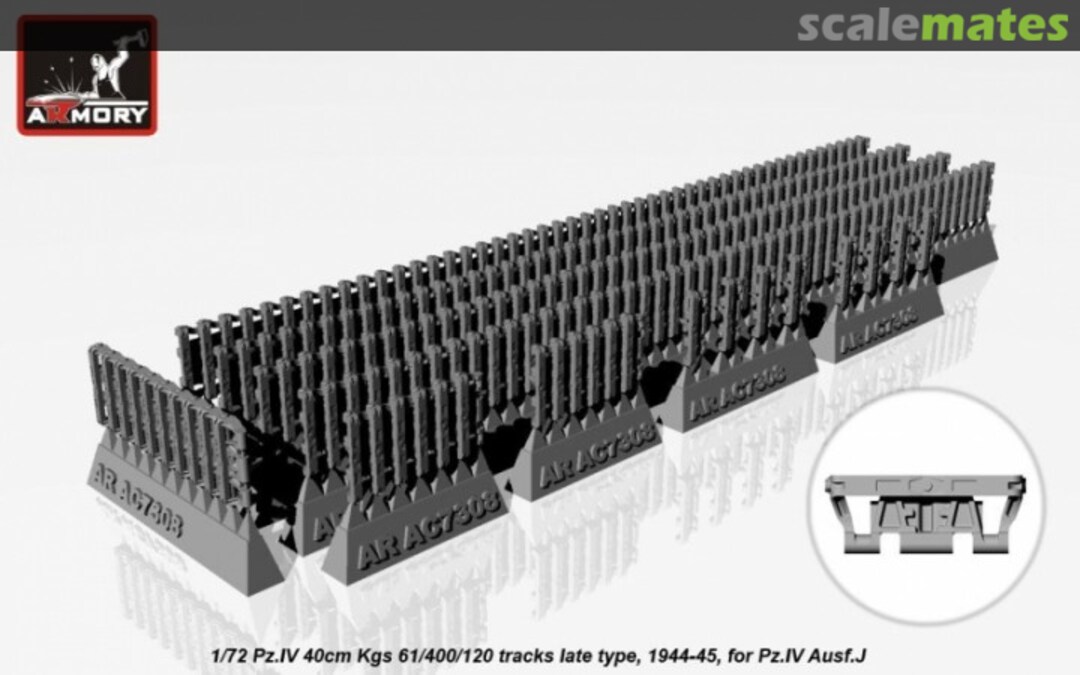 Boxart Pz.IV 40cm Kgs 61/400/120 tracks late type, 1944-45, for Pz.IV Ausf.J AC7308b Armory