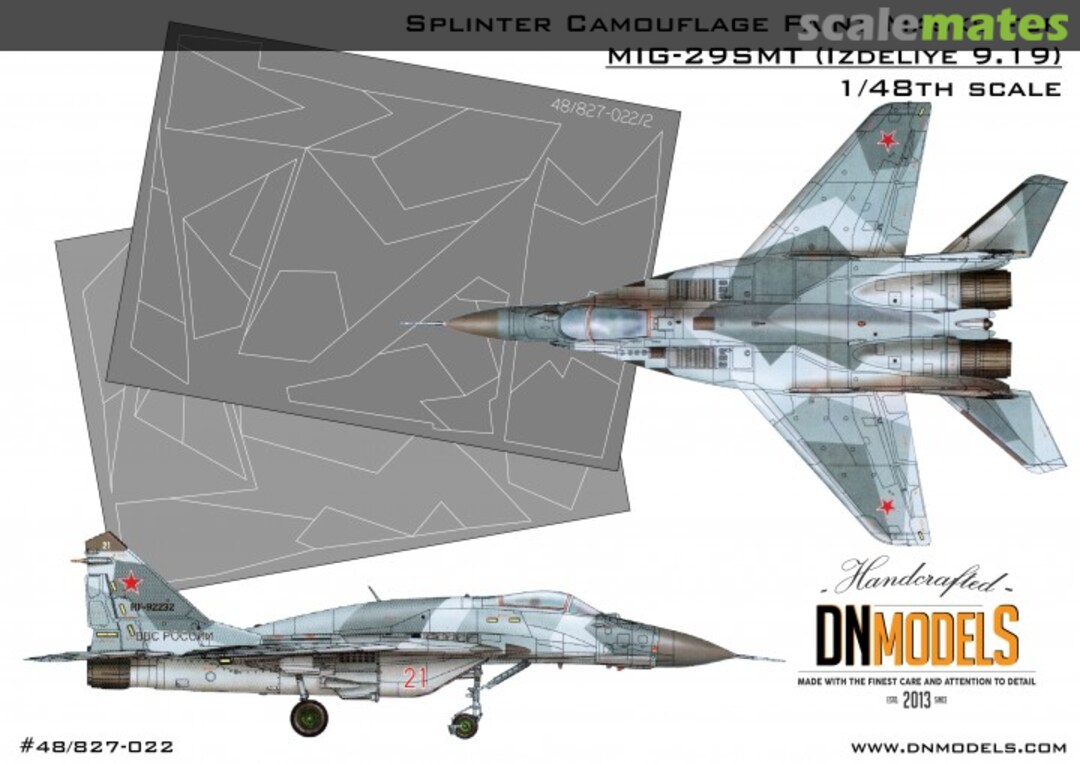 Boxart Splinter Camo Mask Set for MiG-29SMT 9-19 48/827-022 DN Models