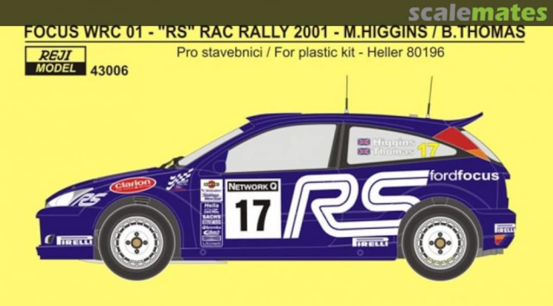 Boxart Ford Focus WRC 01 RAC Rally 2001 43006 REJI Model