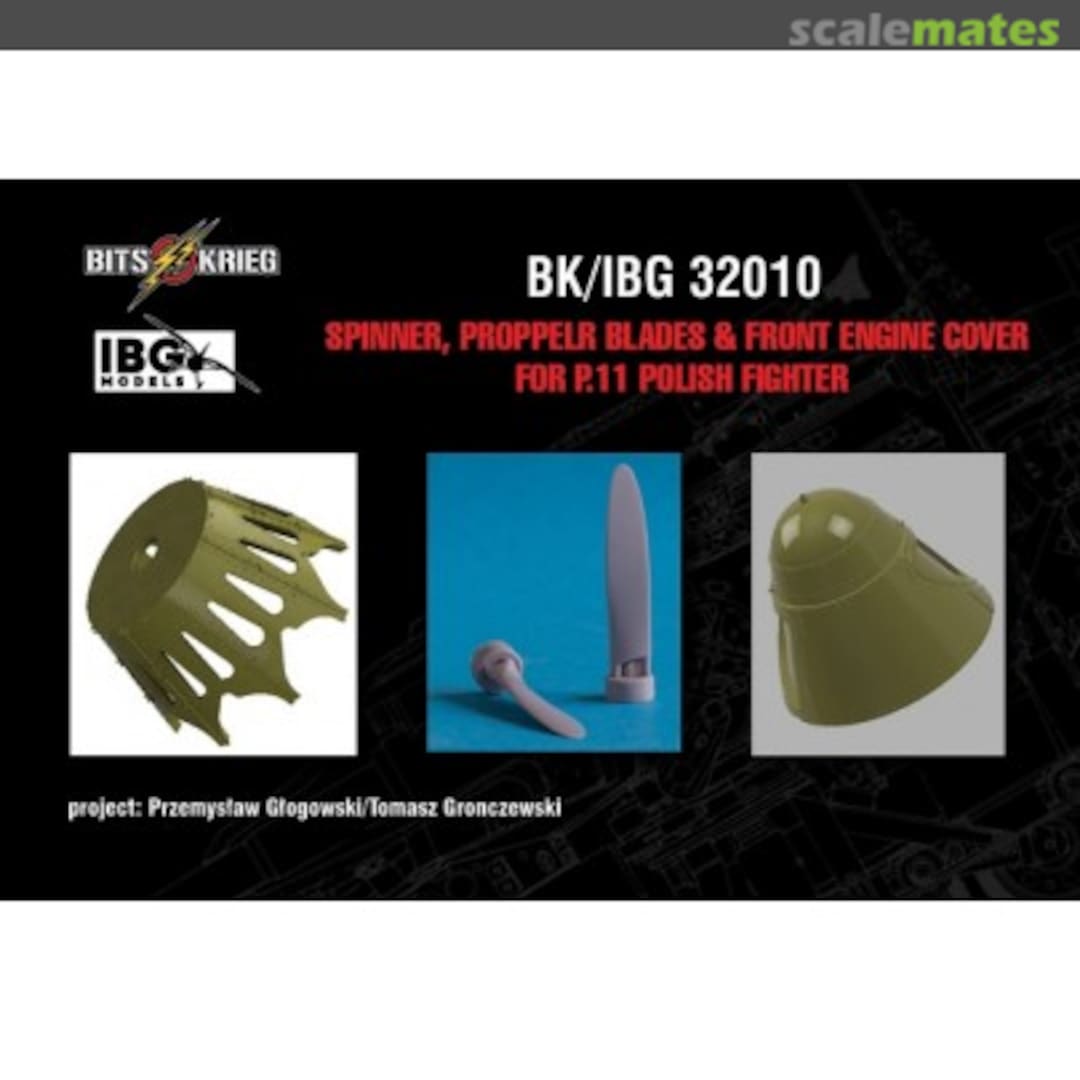 Boxart Spinner, propeller blades& front engine cover for P.11 Polish fighter BK/IBG 32010 BitsKrieg