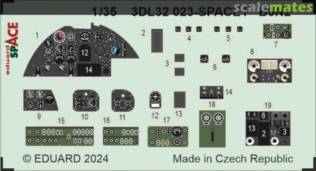 Boxart B5N2 SPACE cockpit, seatbelts 3DL32023 Eduard