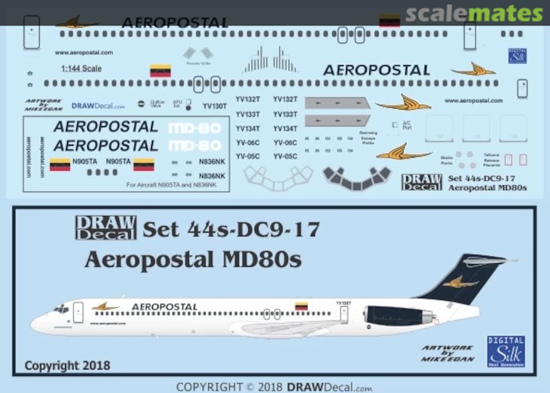 Boxart Aeropostal MD80s 44-DC9-17 Draw Decal