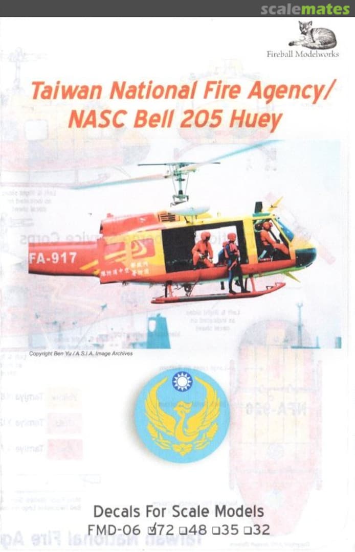 Boxart Taiwan National Fire Agency/NASC Bell 205 Huey FMD-06-72 Fireball Modelworks