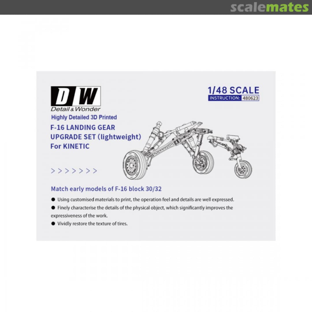 Boxart F-16 landing gear upgrade set (Lightweight) 480623 Detail & Wonder Studio